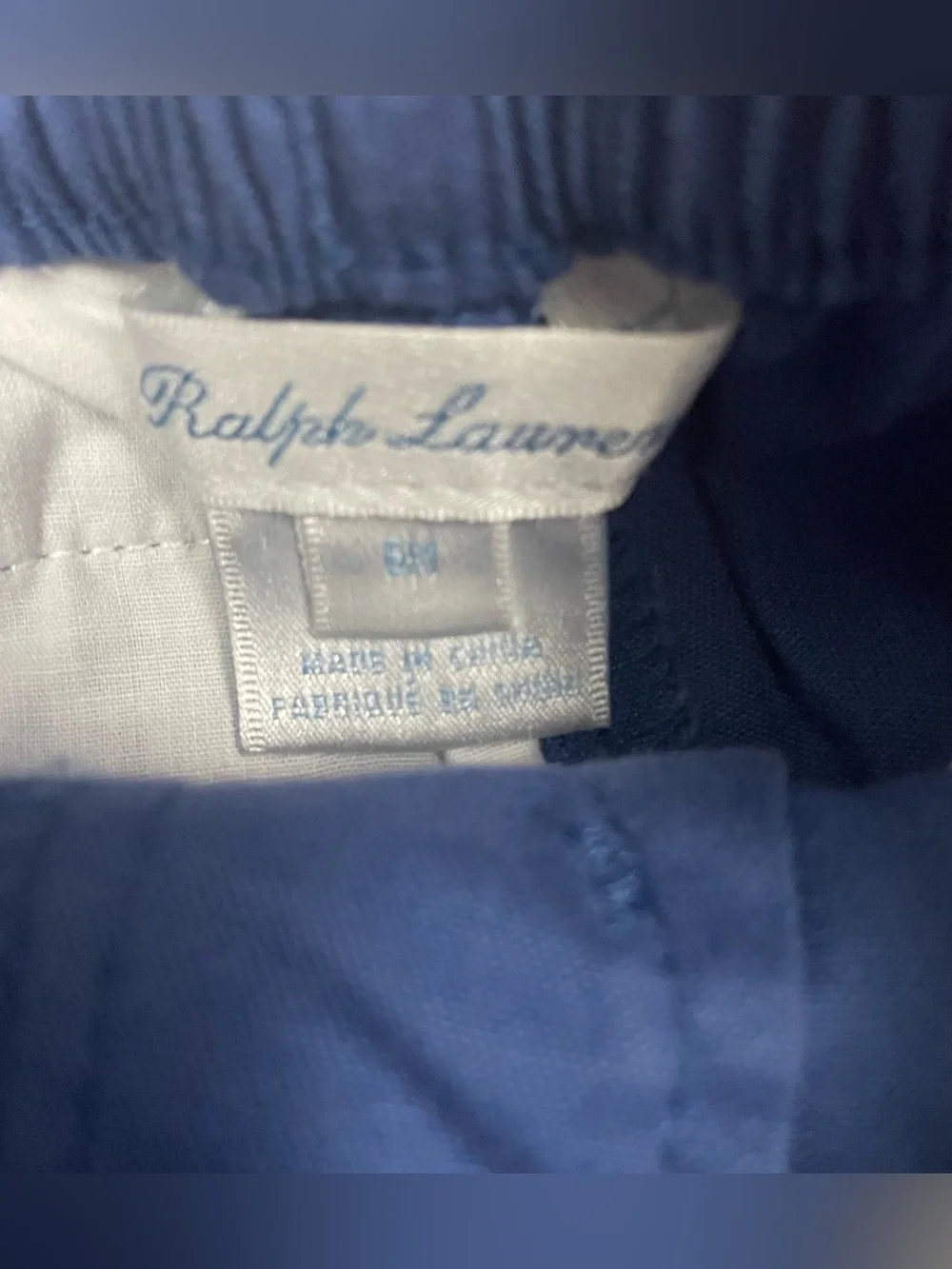 Ralph Lauren Navy Cotton High-Waist Shorts with Bicycle Belt Baby Kids Size 6m